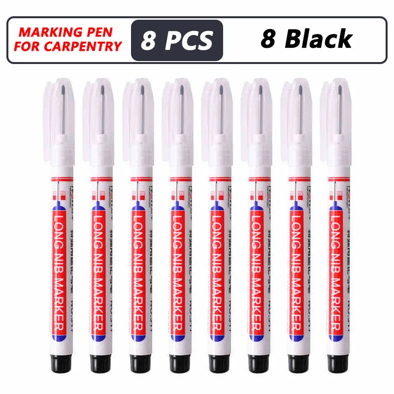 20mm Deep Hole Marker Pen Tips - Long Nib Waterproof Markers for Metal, Woodworking & Bathroom Decoration