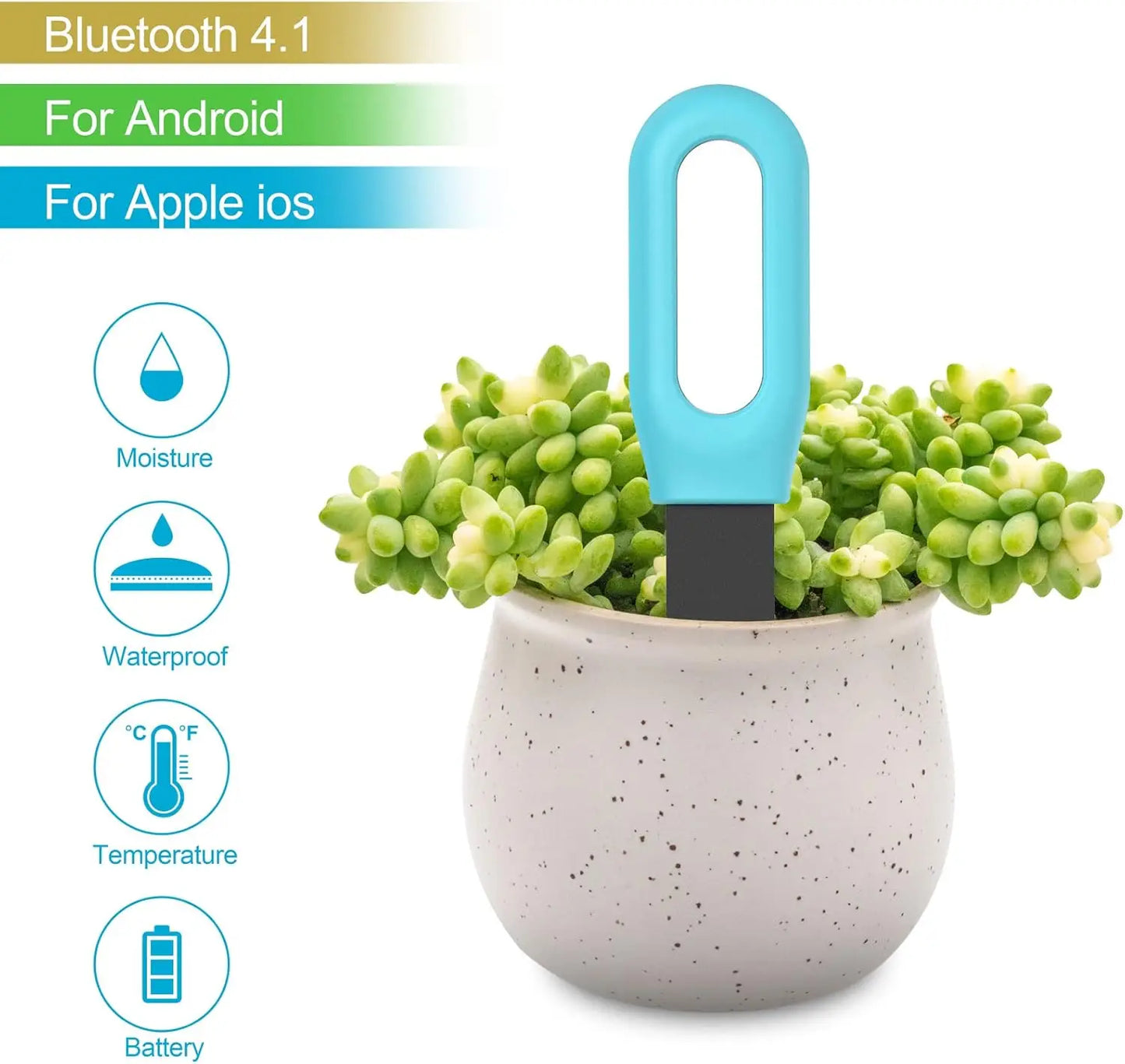 WiFi Zigbee Smart Soil Tester – Bluetooth Moisture, Humidity & Temperature Sensor with Mobile App for Real-Time Plant Monitoring