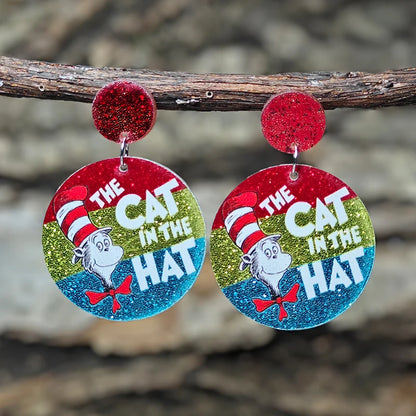 Teacher’s Day Acrylic Earrings - Cute Cat Dog Books Design Jewelry Gift for Teachers and Students