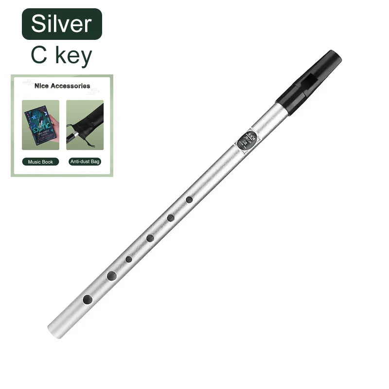 Irish Tin Whistle – Key of C/D Penny Whistle, Easy-to-Learn Classical Instrument for Beginners