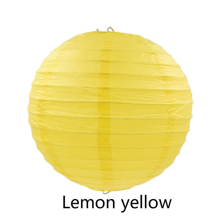 Round Paper Lantern Hanging Ball Decor for Wedding & Birthday Party, DIY Lampion Craft Supplies in White, Red & Blue