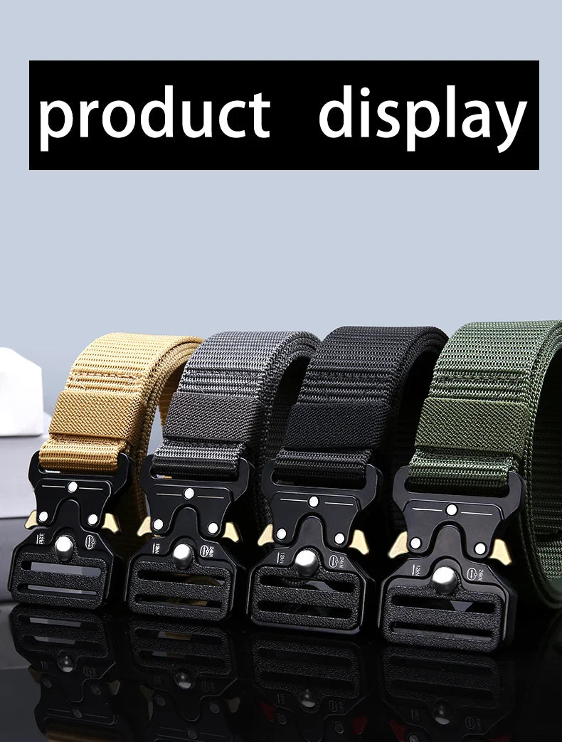 2PCS Men's Tactical Belts – Durable Adjustable Outdoor Hunting & Sports Belt