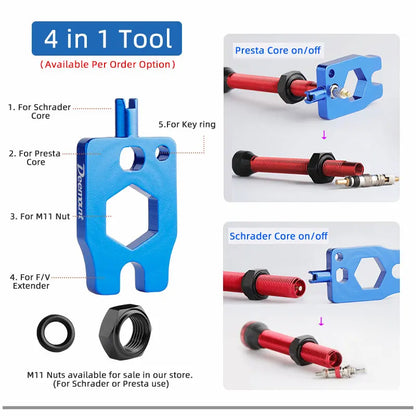 Deemount 2PCS Bicycle Tubeless Schrader Valves — Brass Core CNC Anodized MTB & Road Bike Rim Nipple