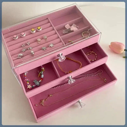 3-Drawer Jewelry Storage Box - Dustproof, Anti-Oxidation Organizer for Earrings, Rings & Bracelets
