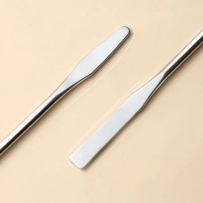 3pcs Dual-Ended Stainless Steel Mixing Spatula - Nail Art, Makeup and Craft Mixing Tool Set