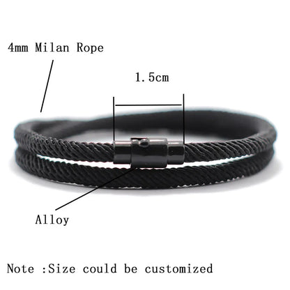 New Minimalist Men's Double Layer Rope Bracelet - Survival Braclet Homme Accessories, Boyfriend Gift with Magnet Buckle, Pulsera Hombre