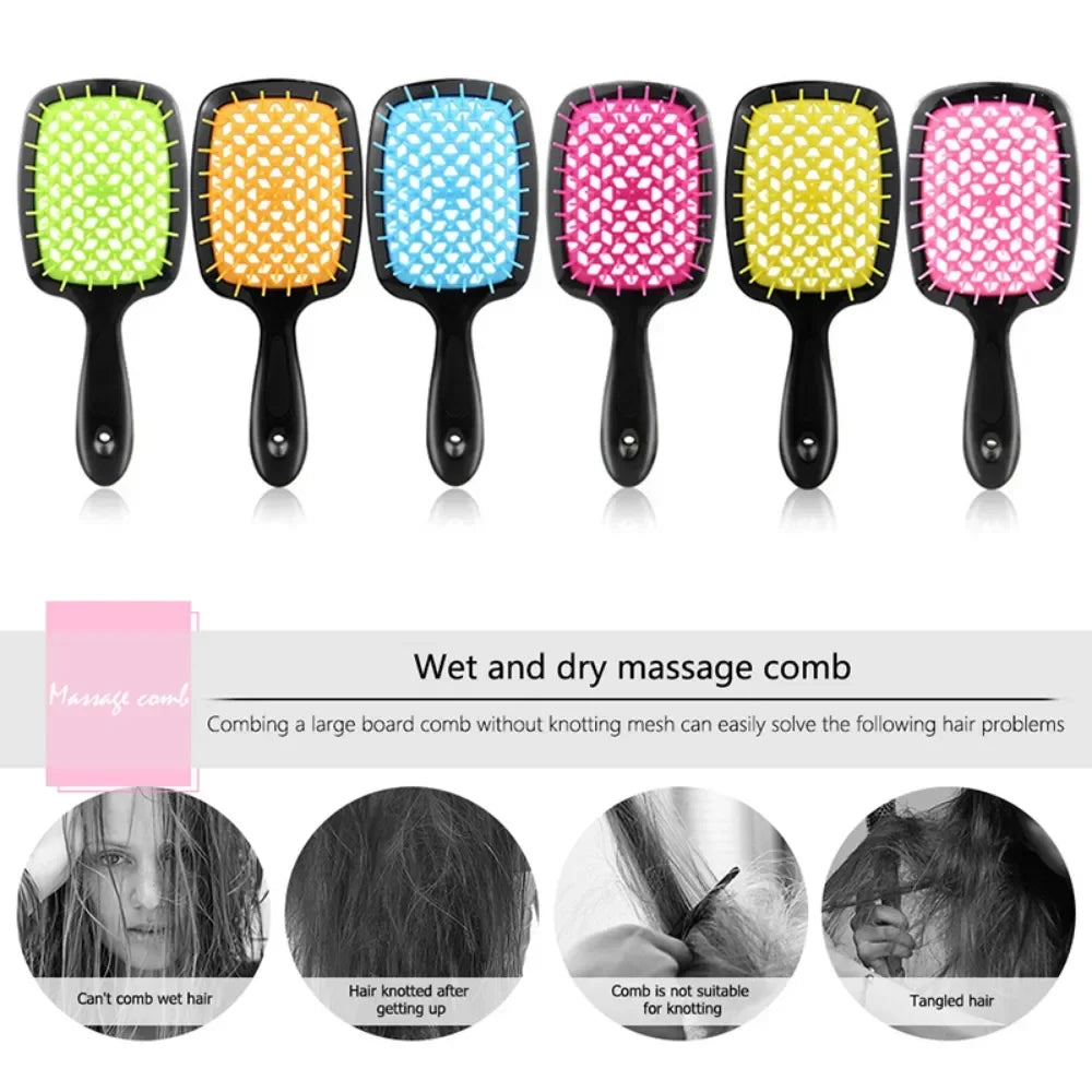 Tangled Hair Comb - Detangling & Massage Brush for Wet Curly Hair - Salon Styling Tool