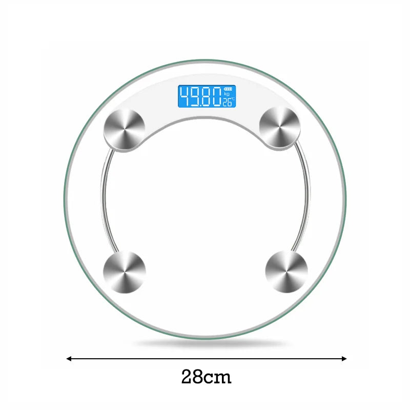 LCD Digital Bathroom Scale — Round High-Definition Body Weight Scale, 0.2-180KG Precision Electronic Floor Scale
