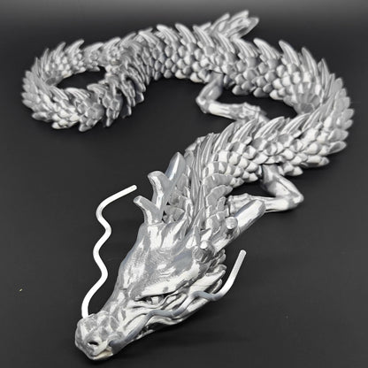 3D Printed Gem Dragon Fidget Toy - Articulated Rotatable Crystal Dragon Gift