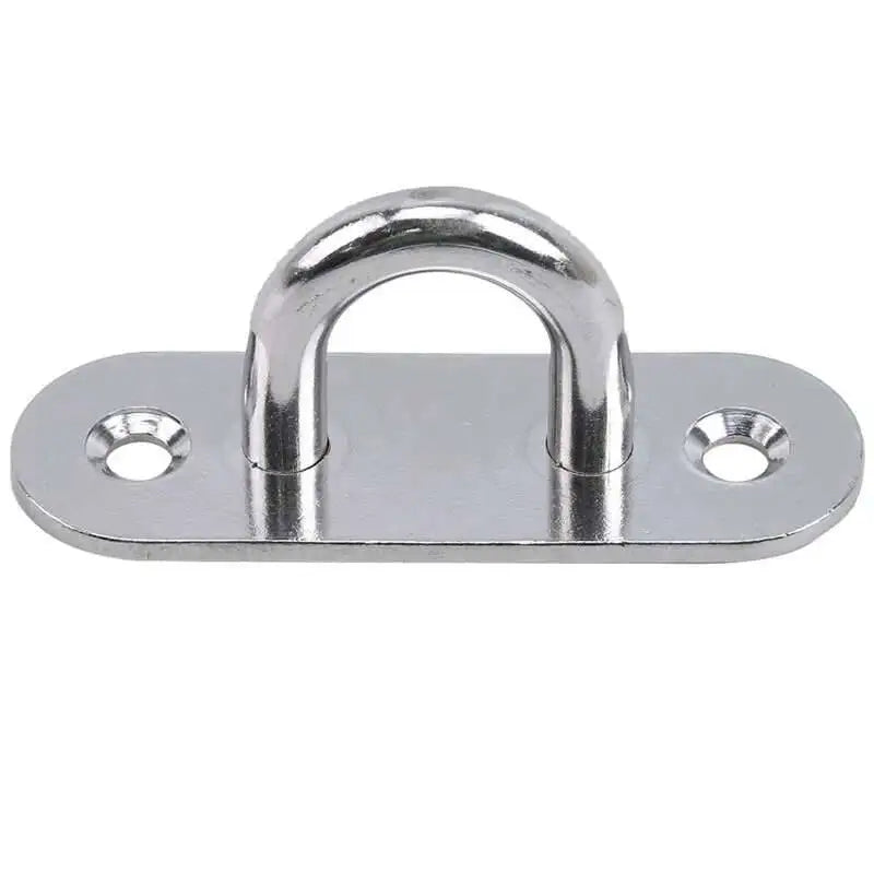 304 Marine Grade Stainless Steel Oval Eye Deck Buckle Staple Set – M5 M6 M8 Fasteners for Boat Shade Sail Mounting