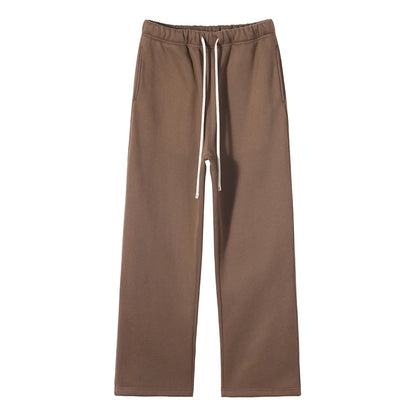 Straight-Lined Solid Color Cashmere Sweatpants – Soft Cozy Lounge Pants