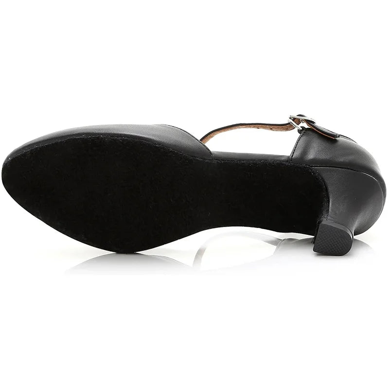 Women’s T-Strap Latin Dance Shoes – Non-Slip Ballroom & Tango Shoes with Soft Insole and Comfortable Lining