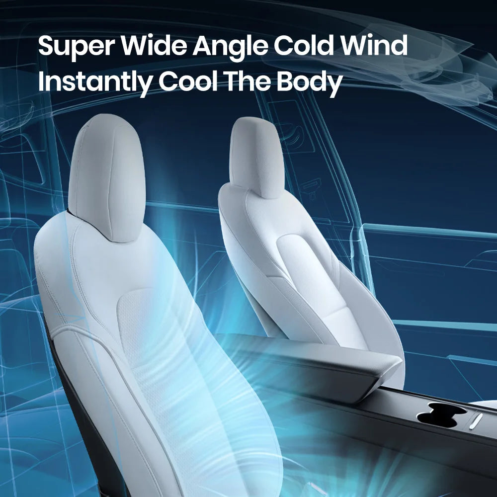YZ Tesla Seat Cushion Cover — Ventilated Cooling Car Seat with Fan for Model 3 & Model Y | Breathable Summer Accessory
