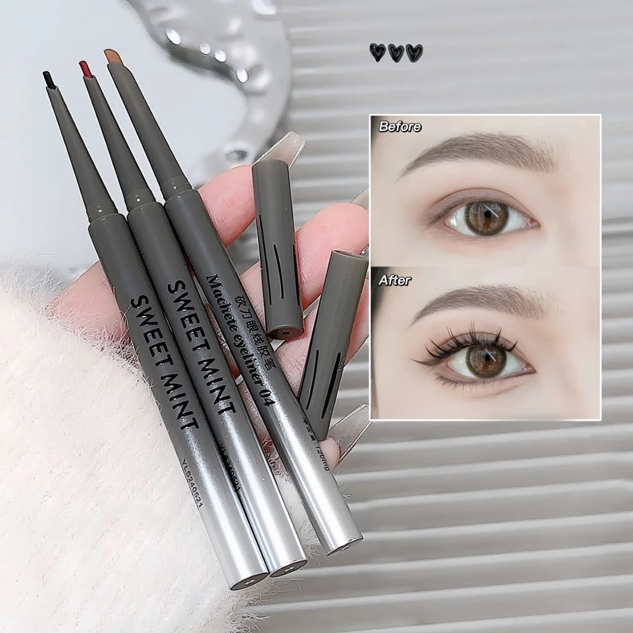 Sexy Rose Red Matte Eyeliner Pencil — Waterproof, Easy-to-Color Wine Red Eye Makeup Cosmetics (1pc)