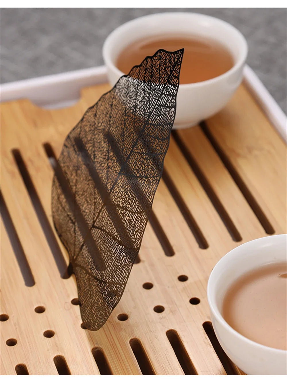 304 Stainless Steel Tea Filter – Hollow Leaf Shape Tea Strainer, KungFu Infuser, 2Pcs Ceremony Accessories
