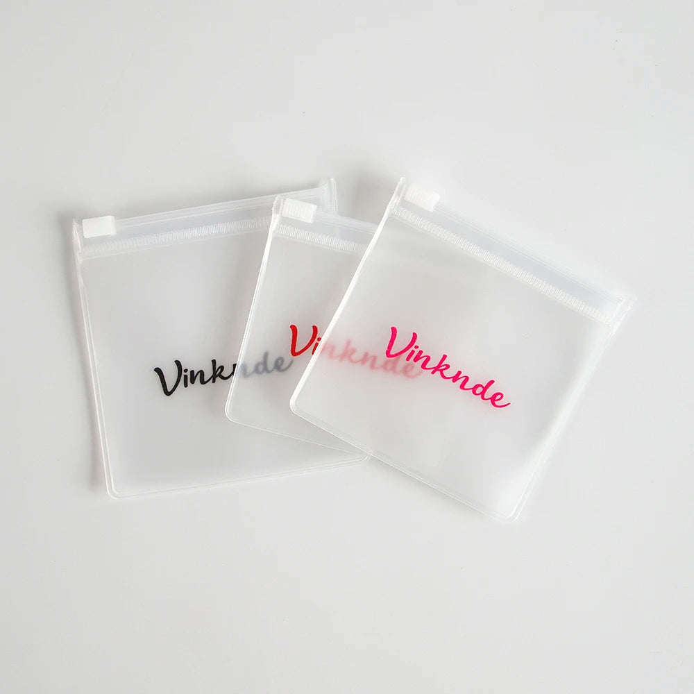 200PCS Bulk Jewelry Zipper Bags — Custom Frosted Transparent PVC Pouches for Necklaces, Earrings & Rings with Logo