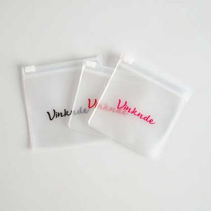 200PCS Bulk Jewelry Zipper Bags — Custom Frosted Transparent PVC Pouches for Necklaces, Earrings & Rings with Logo
