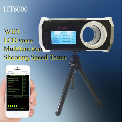 LCD Screen Bullet Firing Speed Chronograph HT6000 – Shooting Velometer for Air Gun, Paintball Gun, and Smart Speed Tester with APP
