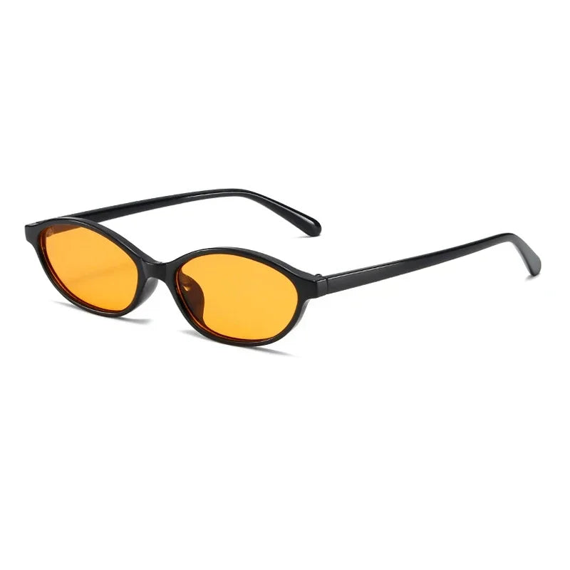 Retro Oval Frame Sunglasses — Trendy Small Frame Punk Cat Eye Sunshade Glasses, Personalized Fashion Sun Protection Eyewear