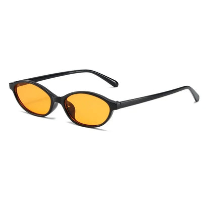 Retro Oval Frame Sunglasses — Trendy Small Frame Punk Cat Eye Sunshade Glasses, Personalized Fashion Sun Protection Eyewear