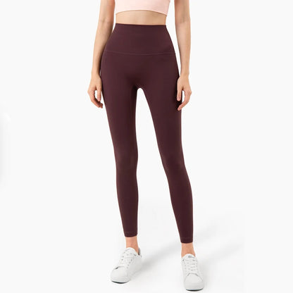 Women's High Waist Yoga Leggings - Soft Butter Fabric Fitness Pants With Back Waist Pocket For Gym & Sports Training