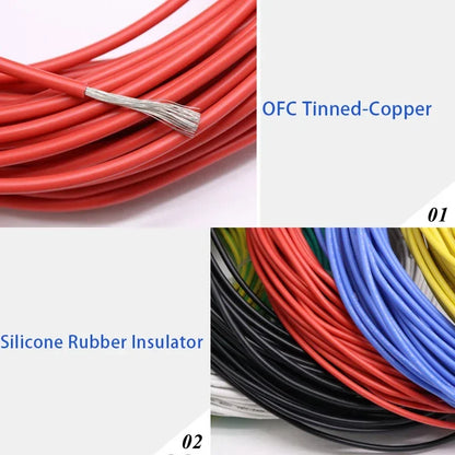 UL3135 Silicone Wire Cable (2–10M) – High Temp Tinned Copper Electrical Wire 10–30 AWG