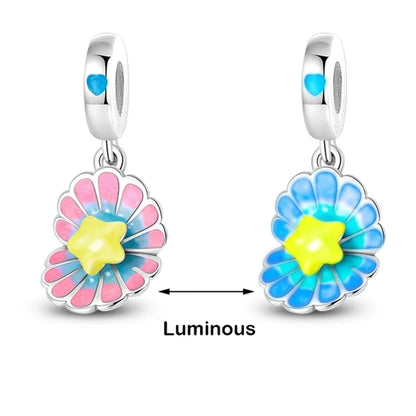 Chameleon Luminous Firefly & Butterfly Silver-Plated Charms - 925 Silver for DIY Bracelet Jewelry Making