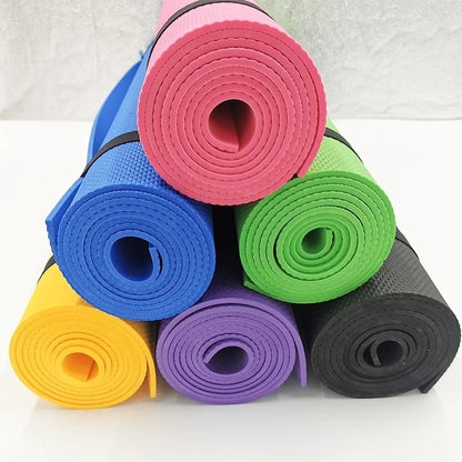 4MM Yoga Mat 173x61cm – Non-Slip, Odorless Pilates & Fitness Exercise Mat with Carry Strap