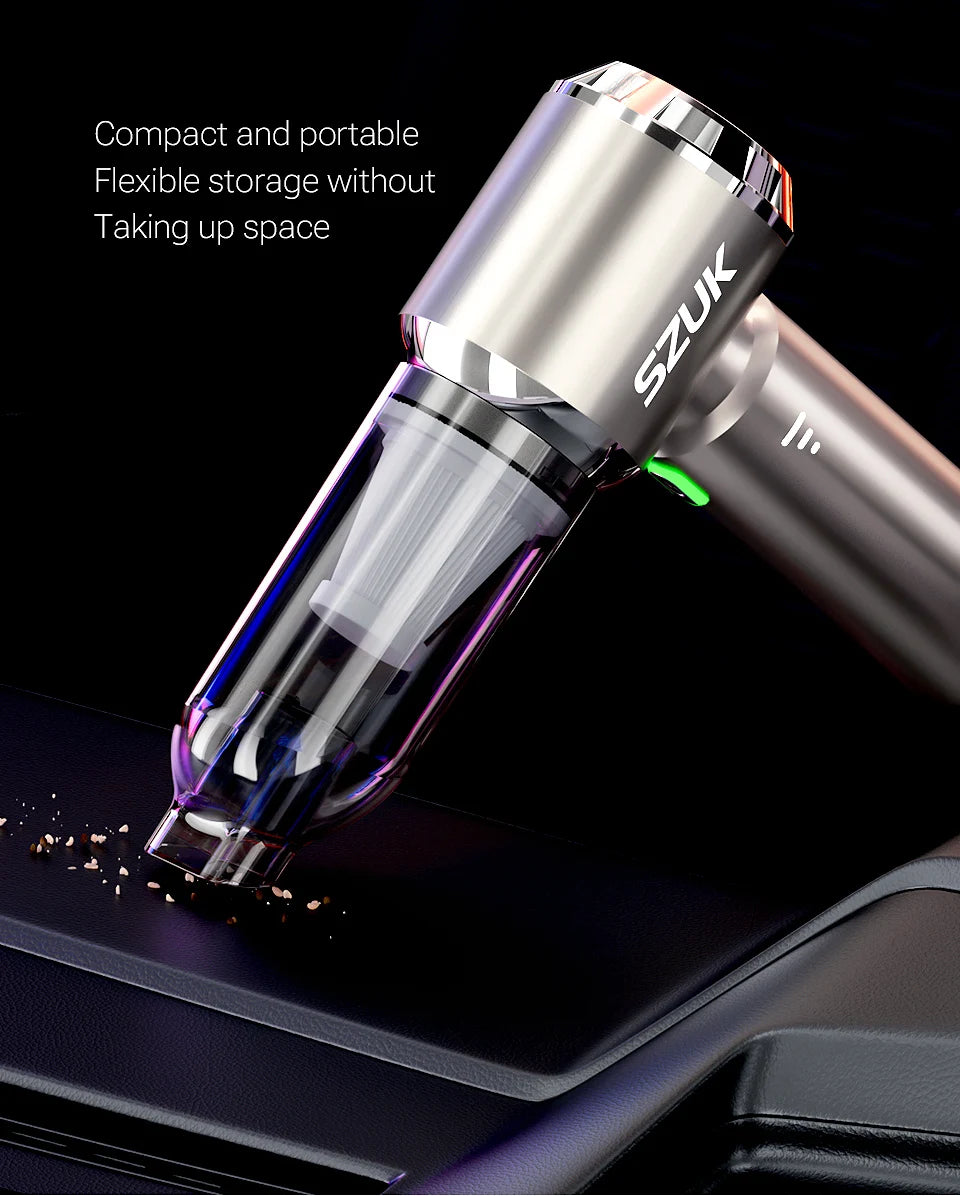 SZUK C012MAX Car Vacuum Cleaner – Strong Suction Wireless Portable Handheld Blower for Home and Car Cleaning