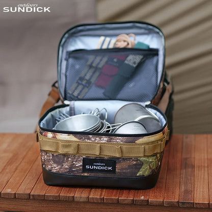Camping Insulated Bowl & Cup Storage Bag – Outdoor Portable Lunch Bag, Available in Black, Brown, Army Green, and Camo