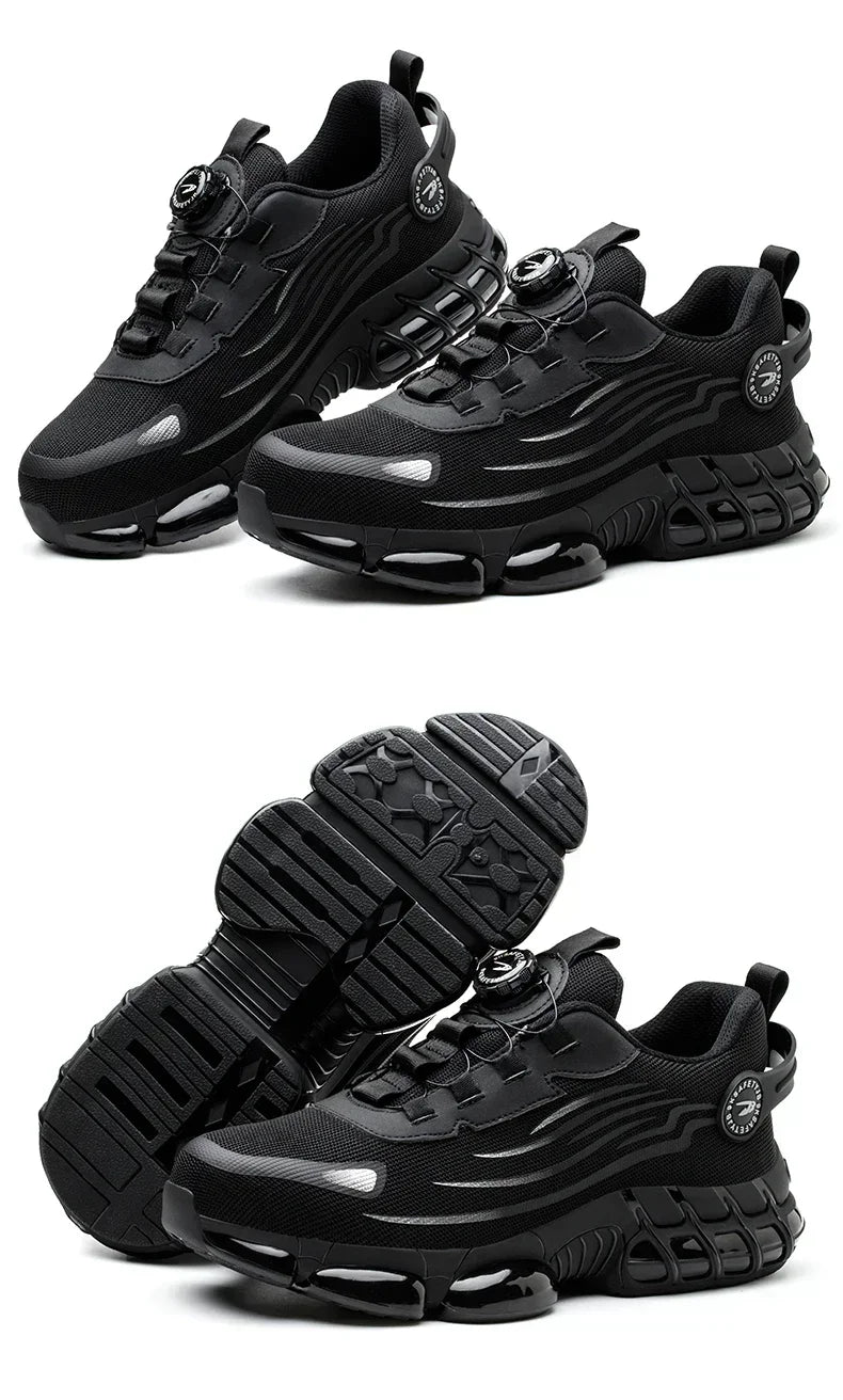 Rotating Button Safety Shoes for Men – Anti-Smash, Anti-Puncture Work & Security Protective Boots, Fashion Sport Design