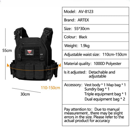 Ranger Green Plate Carrier Tactical Vest - Quick Release Security Molle Chaleco with Laser Cut Bandolier