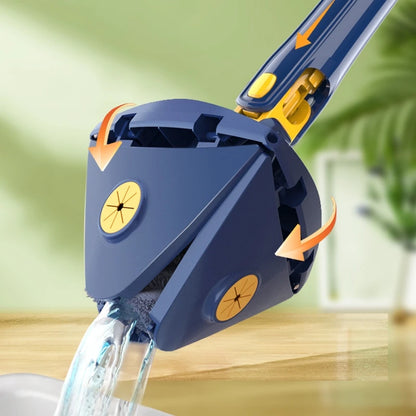 360-Degree Telescopic Rotatable Triangular Mop - New Lengthened, Adjustable, Wet and Dry Floor Cleaning Mop
