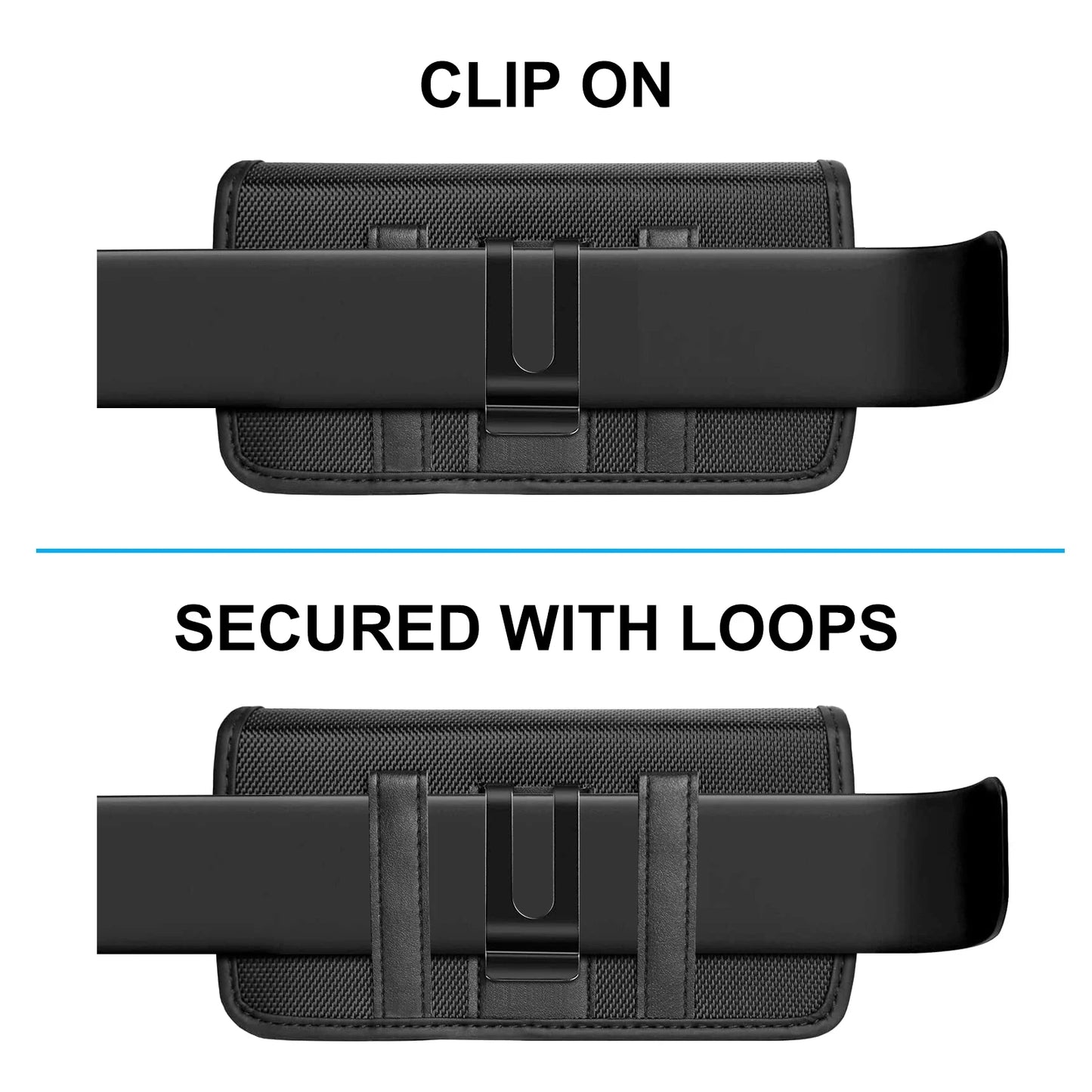 HAWEEL Nylon Phone Holster – Belt Clip Pouch for 4.7-6.8 Inch Cell Phones, Waist Bag for iPhone 15/13/12 & Samsung Galaxy