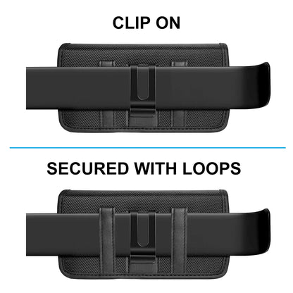 HAWEEL Nylon Phone Holster – Belt Clip Pouch for 4.7-6.8 Inch Cell Phones, Waist Bag for iPhone 15/13/12 & Samsung Galaxy