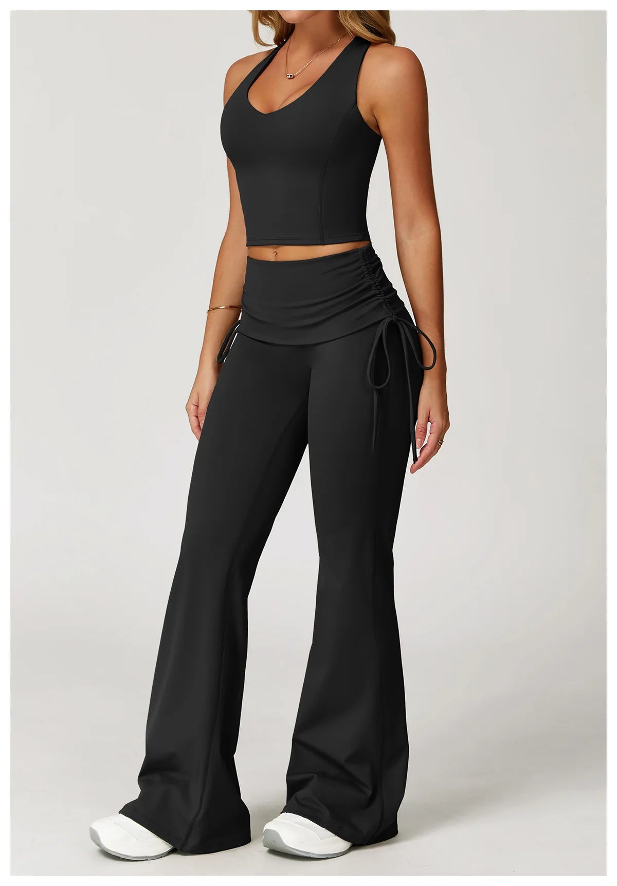 Women’s 2-Piece Tracksuit Yoga Set – High Waist Leggings & Sports Bra for Gym, Fitness & Athletic Wear