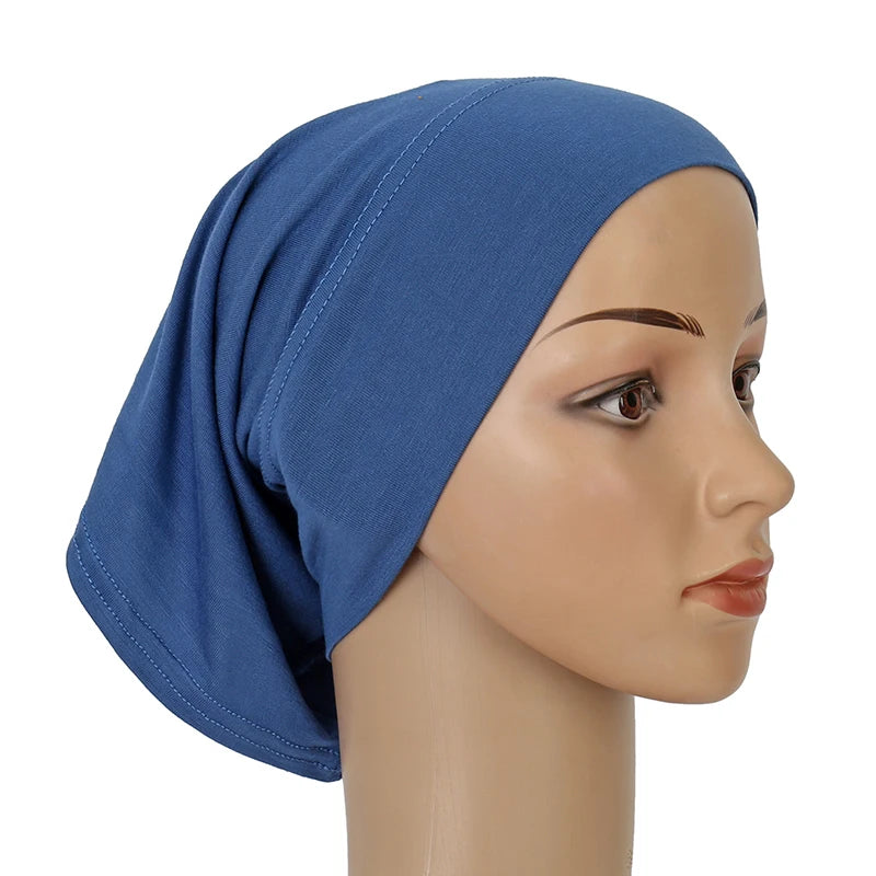 Cotton Modal Inner Hijab Undercap – Soft Stretch Muslim Turban, Islamic Underscarf Bonnet & Tube Cap for Women
