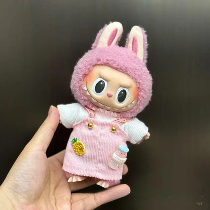 Mini Plush Doll Clothes Set – Kpop EXO Labubu Idol Overalls Outfit for 15-17cm Dolls, Clothing Gift
