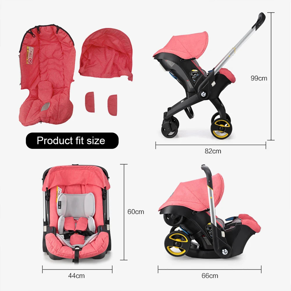 Toddler Baby Stroller Rain Cover — Waterproof Oxford Sunshade & Dustproof Cover with Soft Seat Cushion and Washing Kit