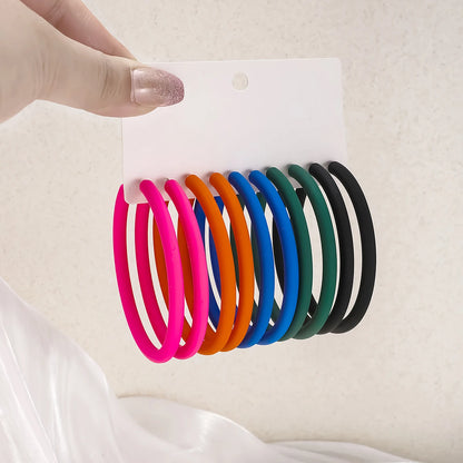 5-Pair Y2K Acrylic Hoop Earrings Set – Lightweight Dopamine Color Jewelry for Women Gift
