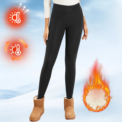 Women’s Fleece Leggings – High-Waisted Thick Flared Thermal Tights, Tummy Control Winter Pants