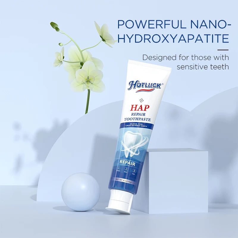 Hotluck Fluoride-Free Nano Hydroxyapatite Toothpaste – Sensitive Relief, Whitening, SLS-Free, Natural Peppermint