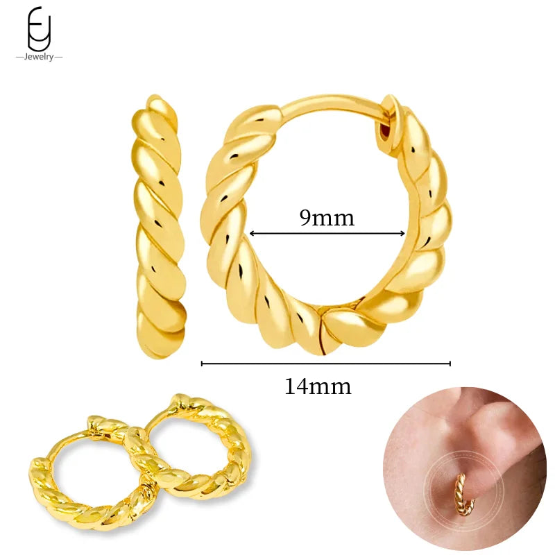 925 Sterling Silver Gold Tassel Earrings - Vintage Crystal Long Chain Hoop Jewelry for Women