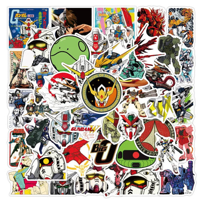 Anime & Gundam Sticker Set - 100/200-Piece Waterproof DIY Decals for Luggage, Laptops, Cars and More