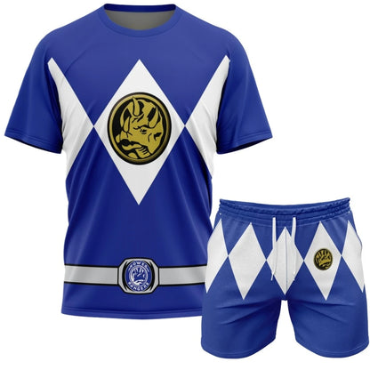 2026 Power Rangers Oversized Sportswear Set - Breathable Quick-Dry Tee & Shorts for Men & Women