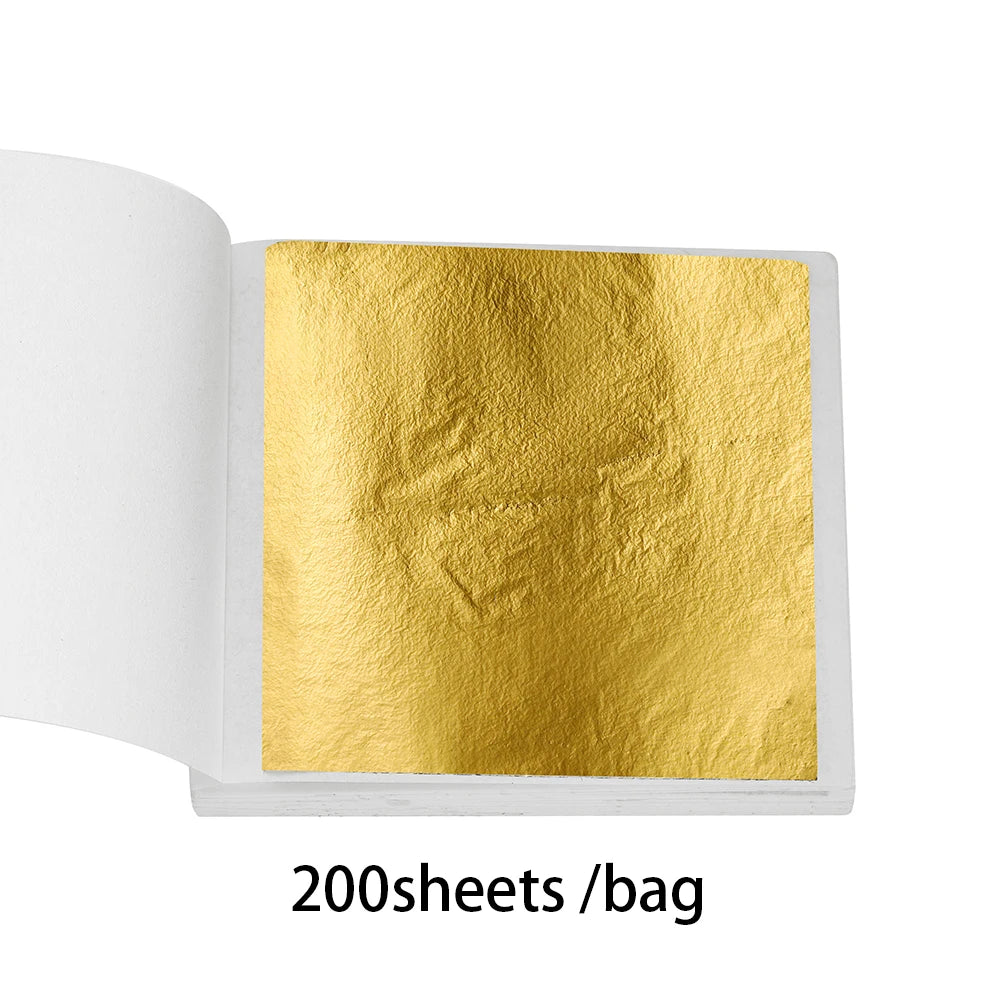 100-200 Sheets Imitation Gold Foil Paper – Gilding DIY Epoxy Resin Jewelry Making & Craft Decoration