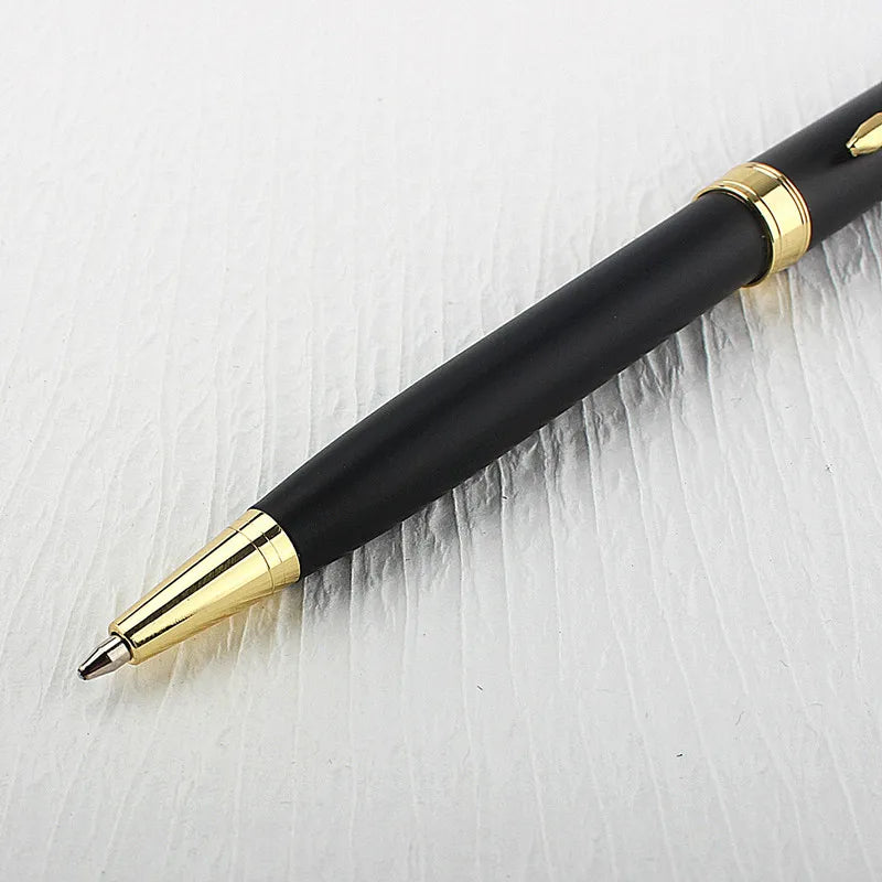 Luxury 0.7mm Metal Rollerball Pen – Blue Ink Gold Steel Signature Pen for Office & School Writing