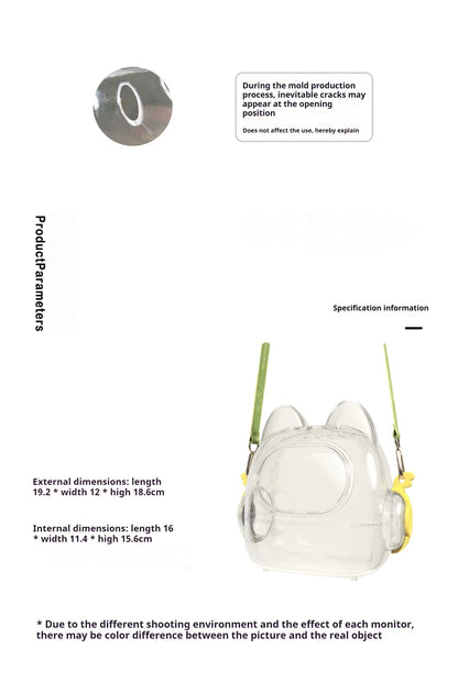 17cm Labubu Doll Storage Bag — Cute Transparent Cotton Crossbody Bag for Toy Display & Mini Sofa Accessories