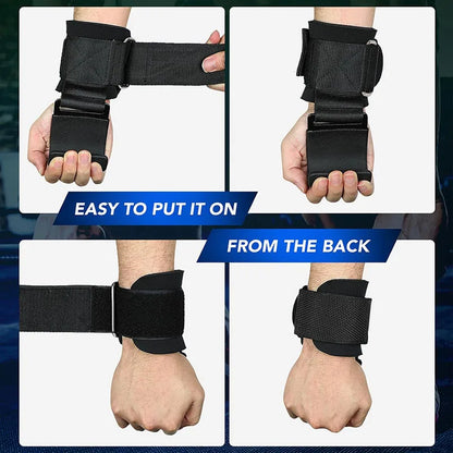 Weight Lifting Hook Grip Straps with Wrist Support – Gym Fitness Gloves for Pull-Ups, Powerlifting & Strength Training Grip Assistance