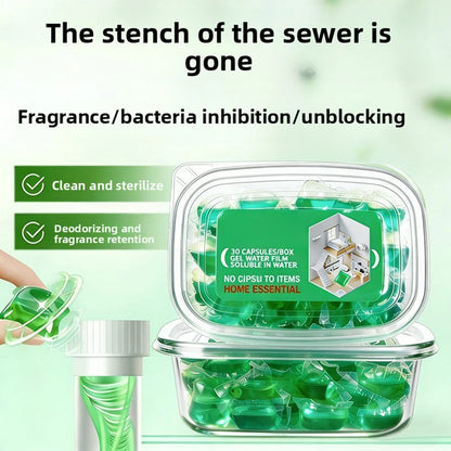 Scented Drain Cleaner Gel - Odor-Removing Freshener for Kitchen and Bathroom Sinks